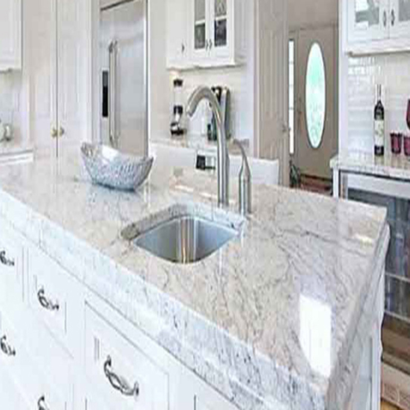 Bếp đá hoa cương trắng vân mây tự nhiên