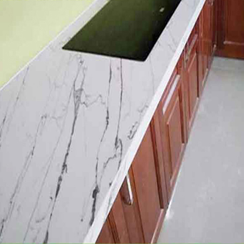 Bếp đá hoa cương trắng vân mây tự nhiên