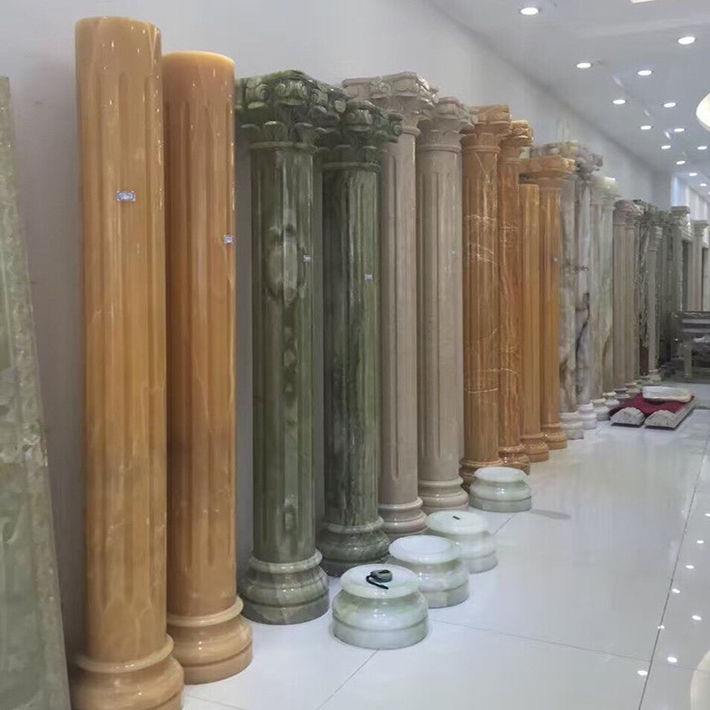 cột tròn đá khối vàng