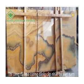 Giá đá hoa cương bếp marble onyx vàng vân xám đen