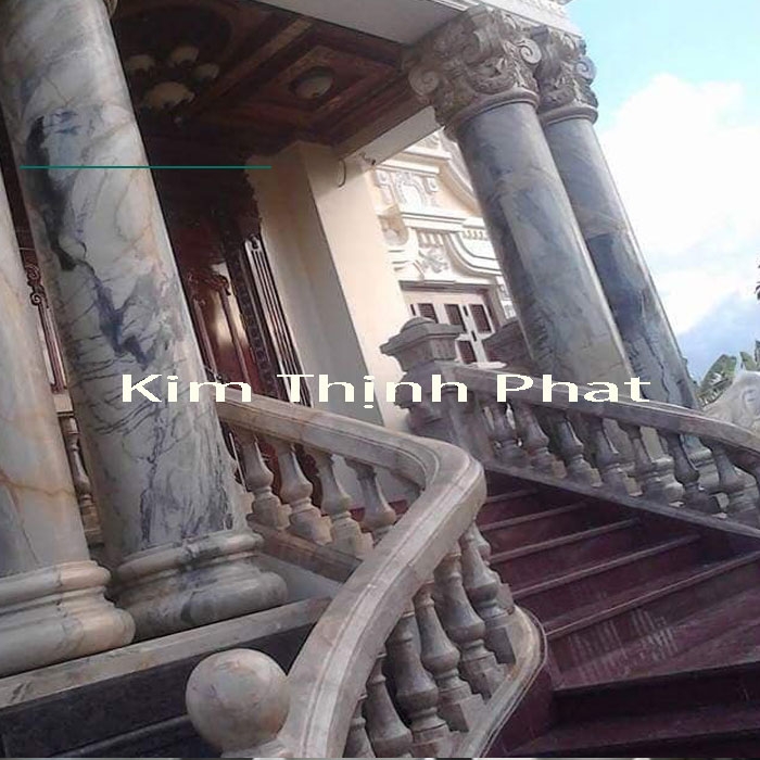 Lan can đá tự nhiên và mẫu cột đá hoa cương 2151 mang những đường nét vô cùng tinh xảo