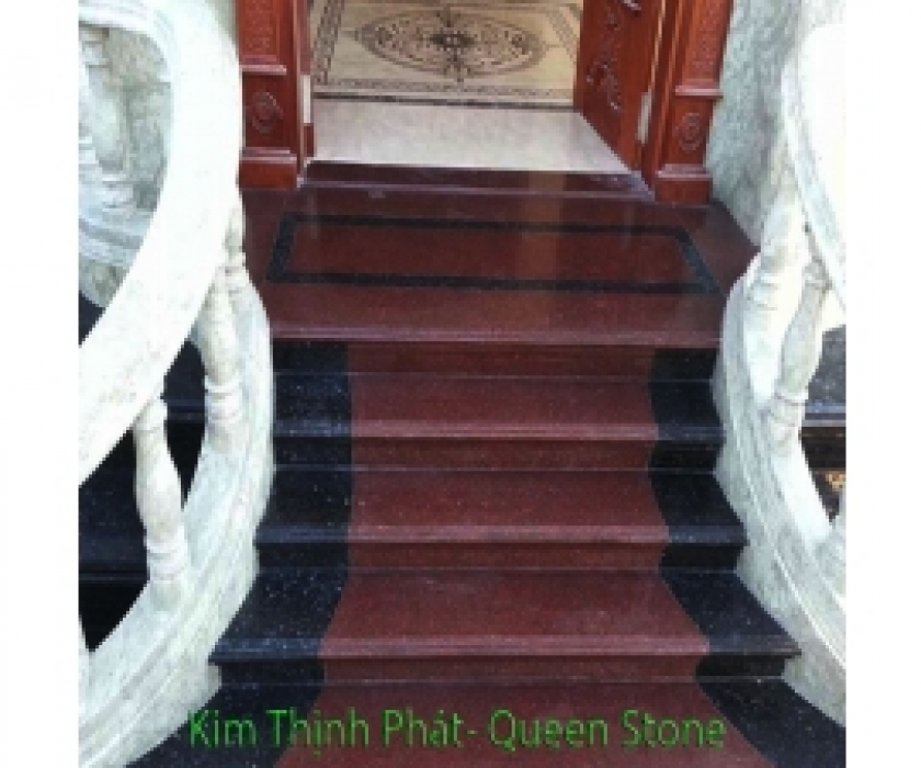 Cầu thang đá hoa cương phối cảnh